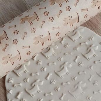 3D Rolling Pin with Doggy Bones Pattern - 25 Unique Gifts for Dog Lovers (and their Dogs)