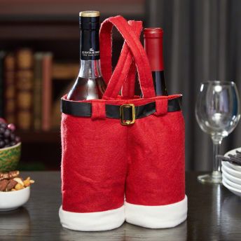 Santa Pants Wine Bottle Holder - 