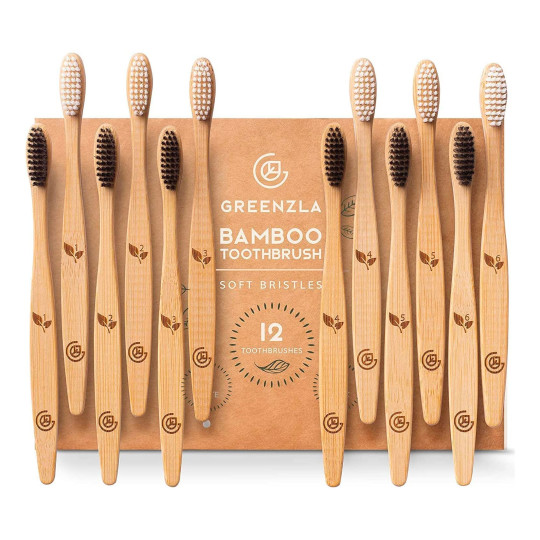 Eco-Friendly Bamboo Toothbrush Set (12 Pack)