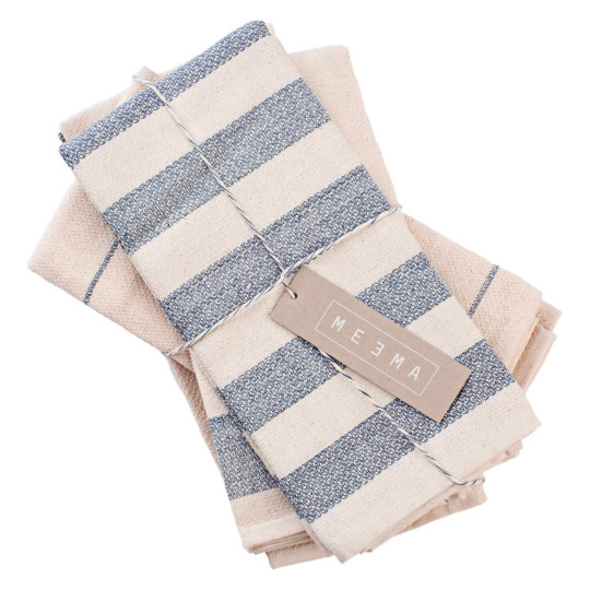 4 Kitchen Towels Made with Upcycled Denim and Cotton