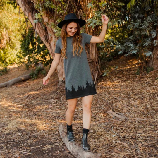 Happy Earth Apparel Forest Flow T-Shirt Dress