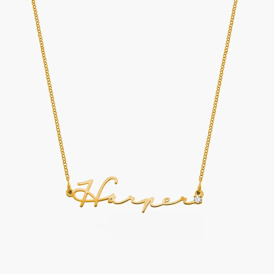 Mon Petit Name Necklace in Vermeil Gold Plating