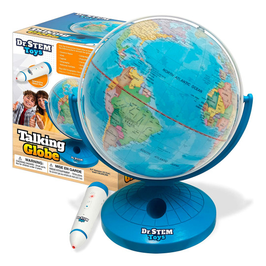 Dr. STEM Toys Talking World Globe with Interactive Stylus Pen and Stand